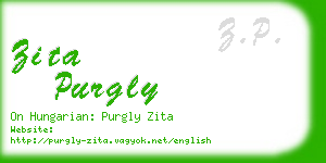 zita purgly business card